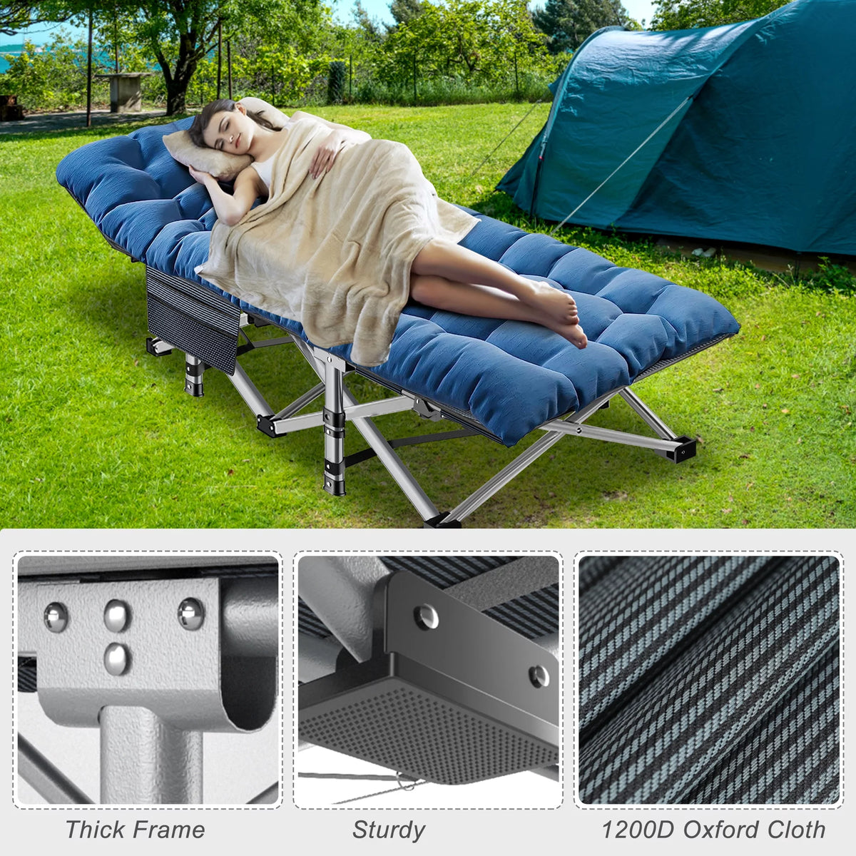 Folding Camping Cot with Carry Bag I925964