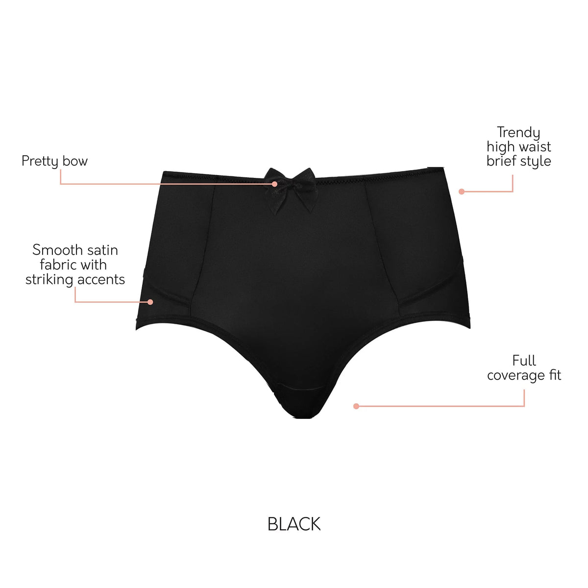 High Waist Brief Black N7538