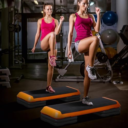 43'' Adjustable Aerobic Step Platform with 4 Stackable Risers S441197