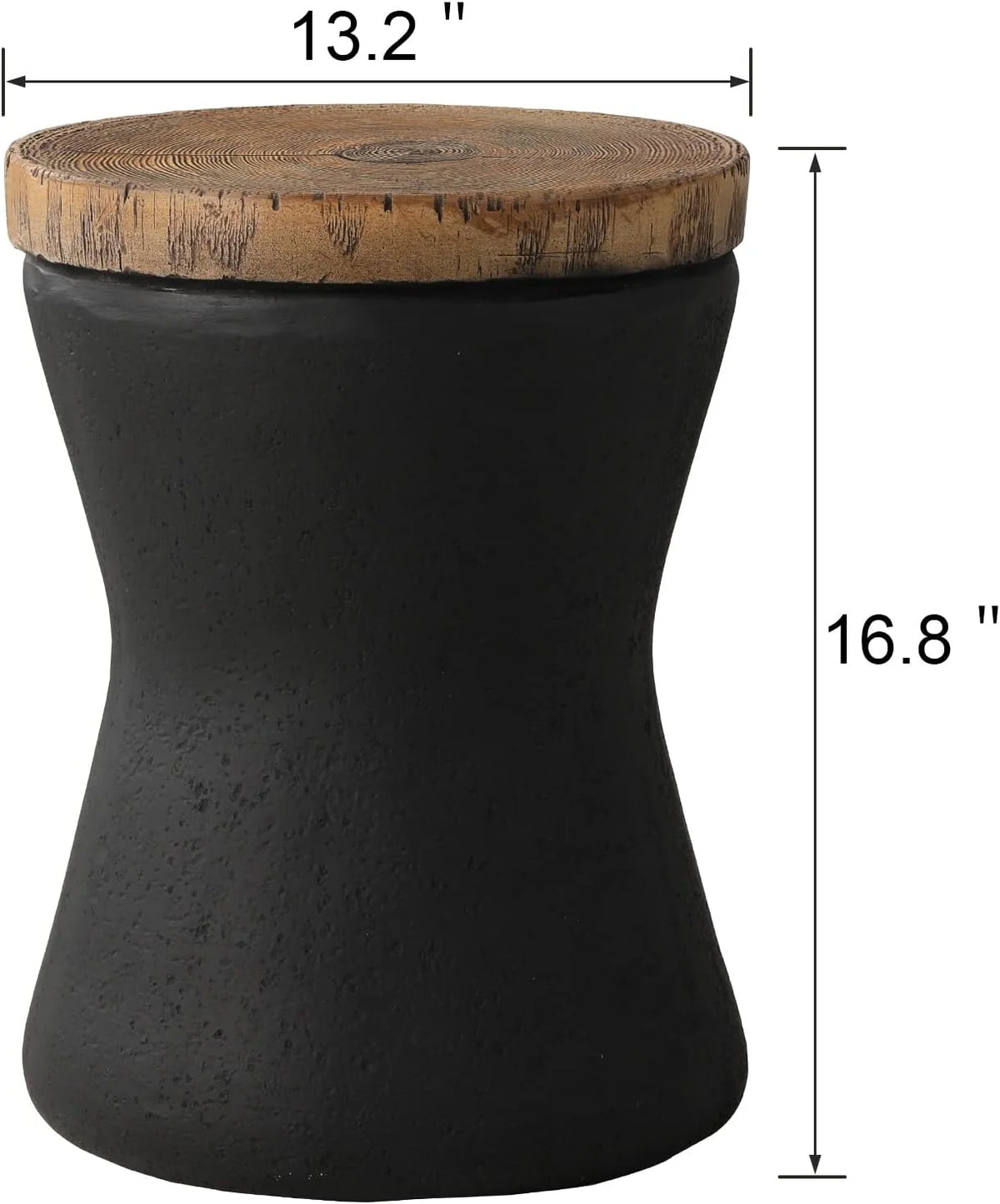 11" Hourglass Shaped Concrete Outdoor Accent Table X886216
