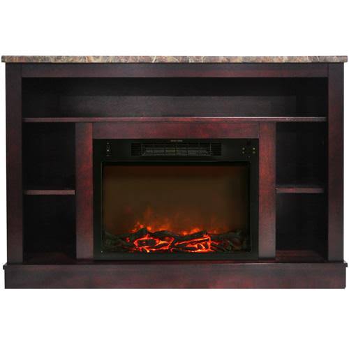 47 in. White Electric Fireplace Heater with TV Stand P6015