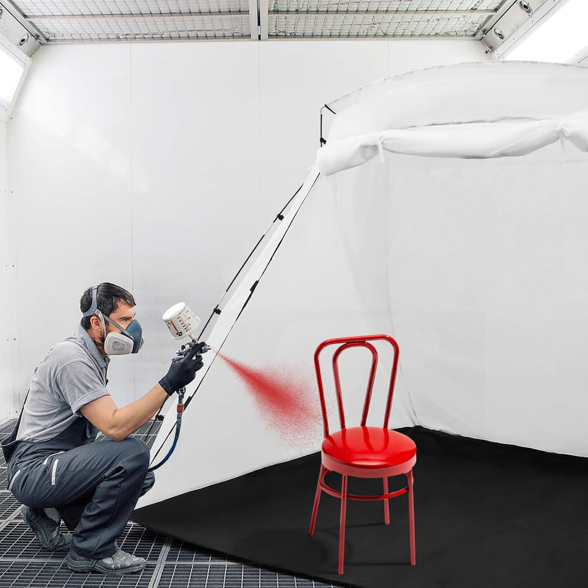 White 8.5 x 6 x 5.5 ft Portable Paint Booth Spray Paint Tent Q97875