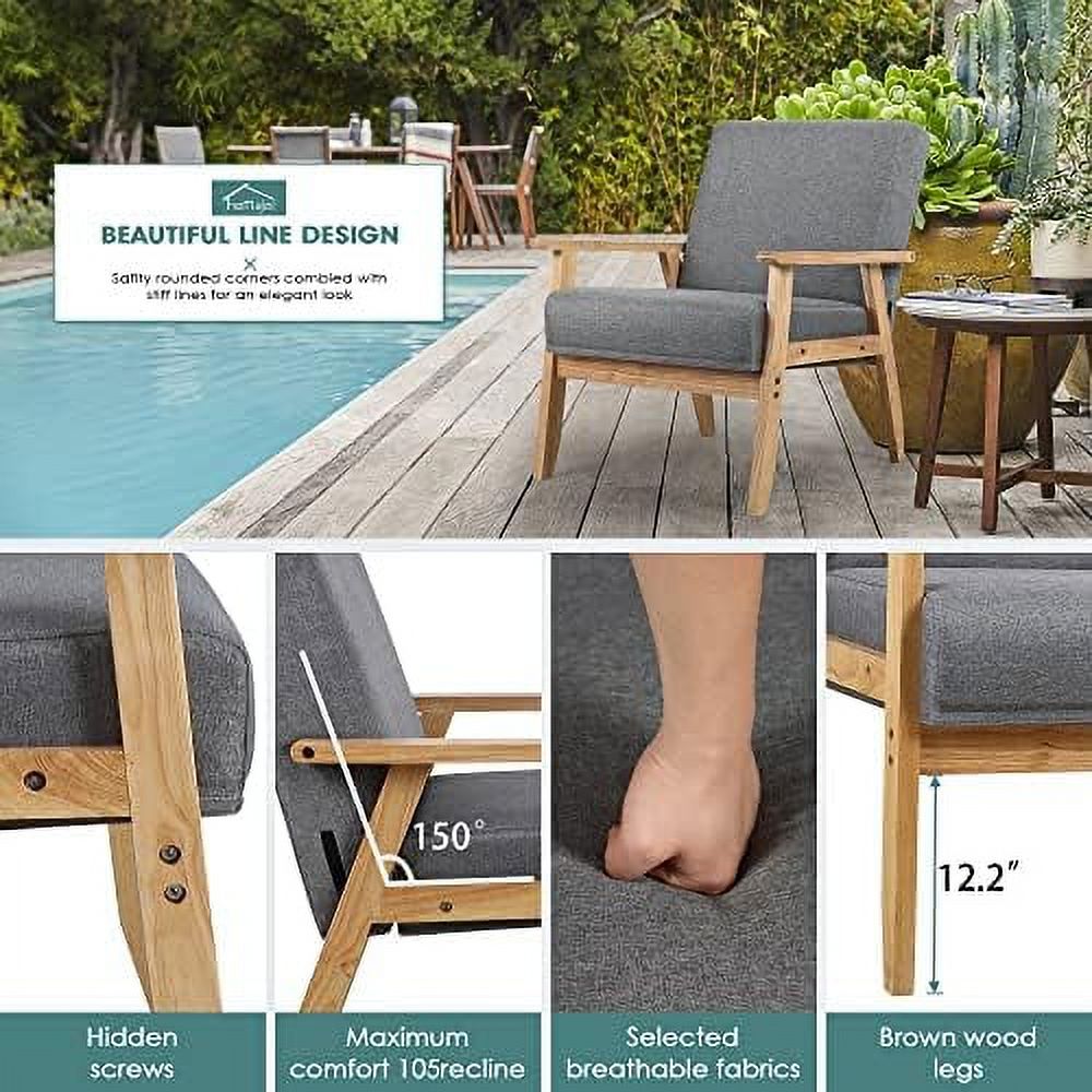 Beige Wooden Accent Chairs Set of 2 K2513