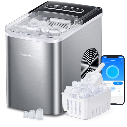 Smart Ice Maker Machine Countertop with Self Cleaning, 26lbs in 24Hrs, Portable with Basket and Scoop G2749