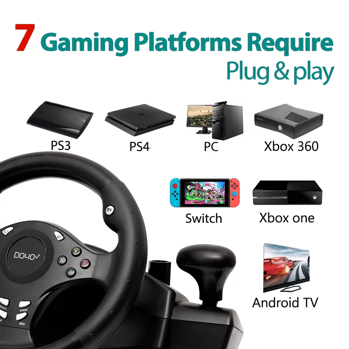 270 ° PC Racing Steering Wheel W43394