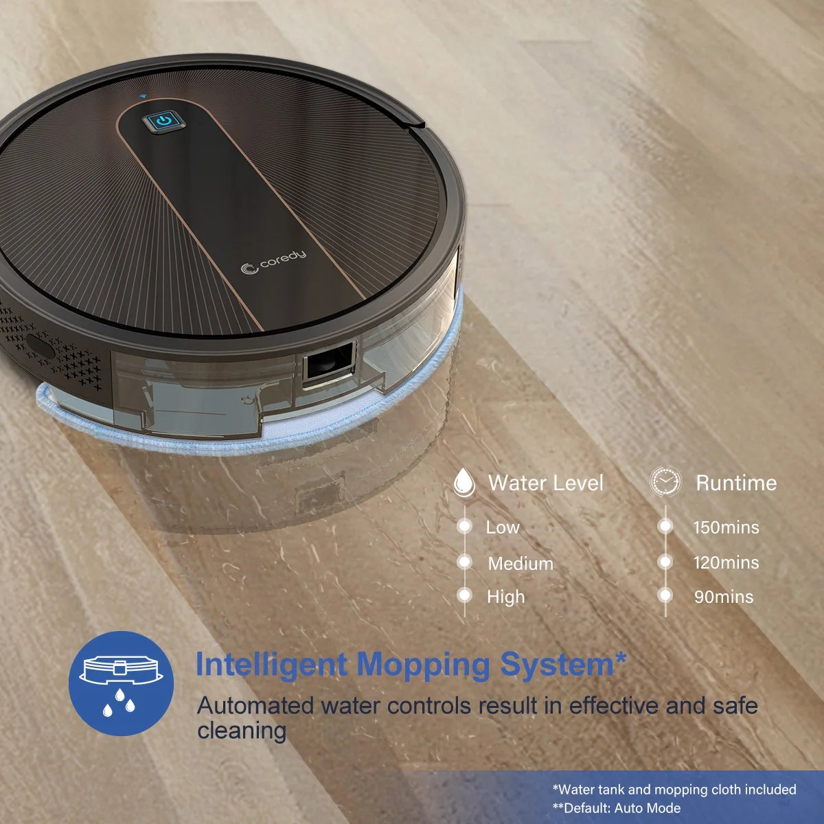 Robot Vacuum Cleaner and Mop, 2200Pa Suction N8484