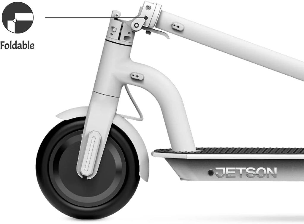 White Folding Electric Scooter with Phone Holder and LCD Display W7227