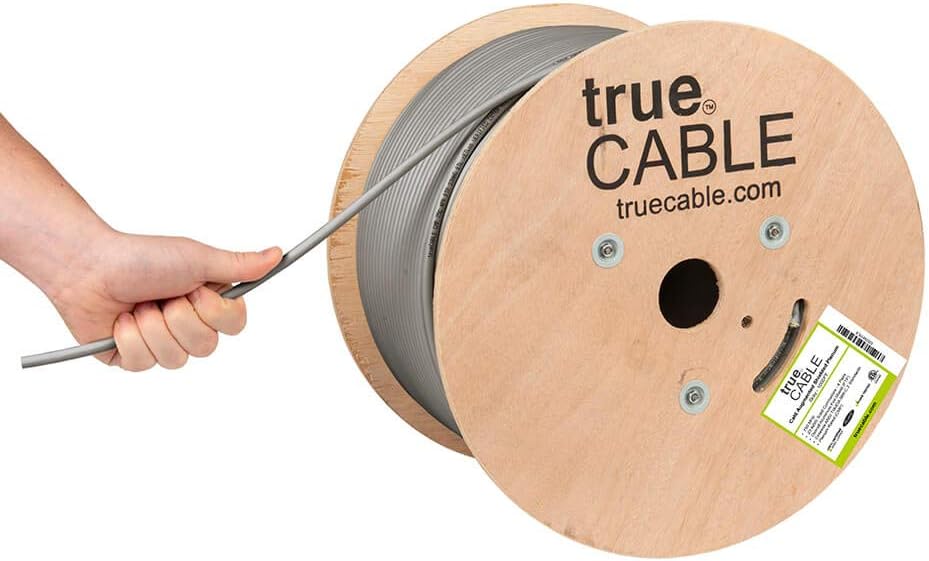 1000ft Gray 23AWG Solid Bare Copper Shielded Plenum Bulk Ethernet Cable W7485