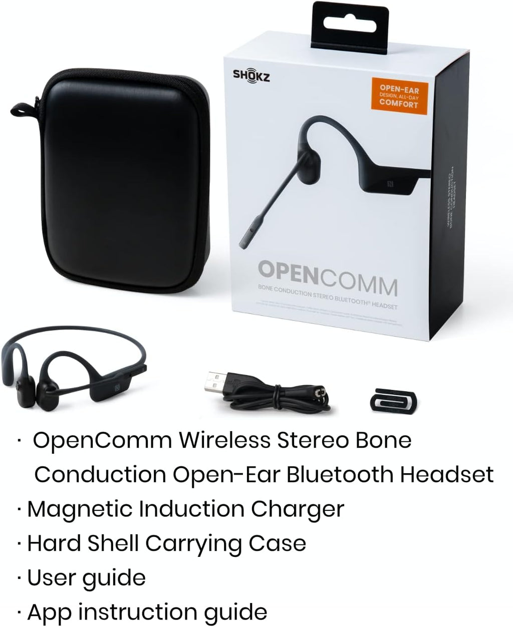 Bone Conduction Open-Ear Stereo Bluetooth Headset With Noise-Canceling Boom Microphone J378528