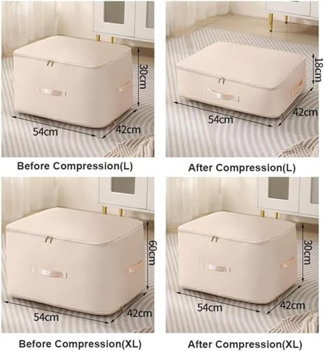 Gray Large Self Compression Storage Bag B243916