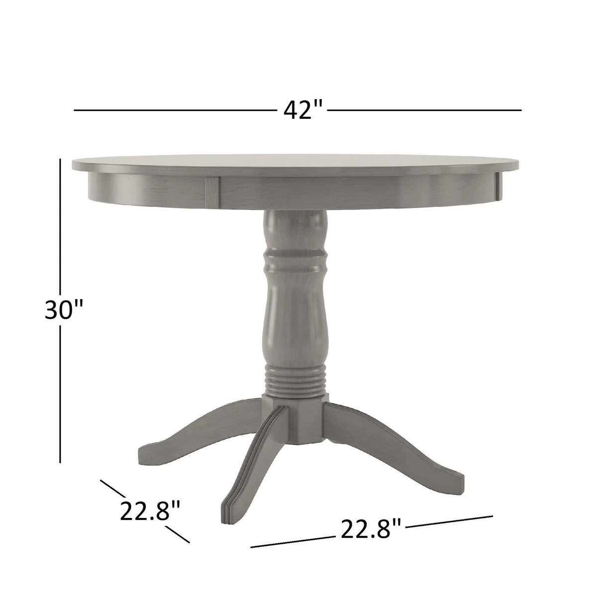 5-Piece Wood Dining Set Antique Gray S57278