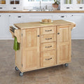 Natural Kitchen Cart with Drawers & Doors E734316