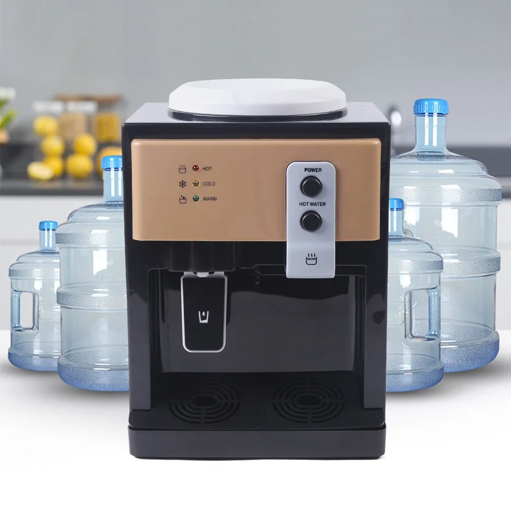 Top Loading Countertop Water Cooler Dispenser with Hot Cold and Room Temperature Water, Black S28155
