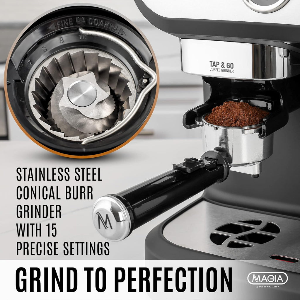 Manual Espresso Machine with Grinder and Milk Frother U574942