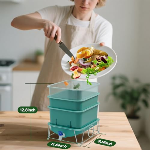 15L 3-Tray Worm Farm Composting Bin with Tool Set K33486