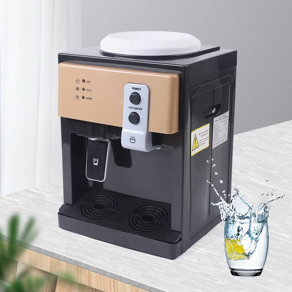 Top Loading Countertop Water Cooler Dispenser with Hot Cold and Room Temperature Water, Black S28155