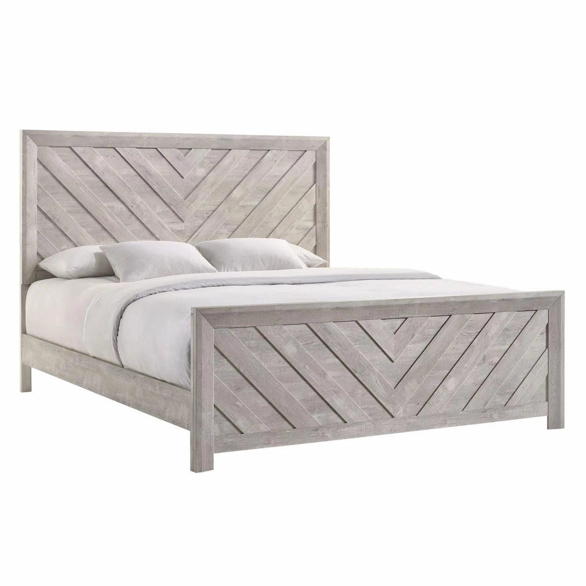 White Full Panel Bed K12311