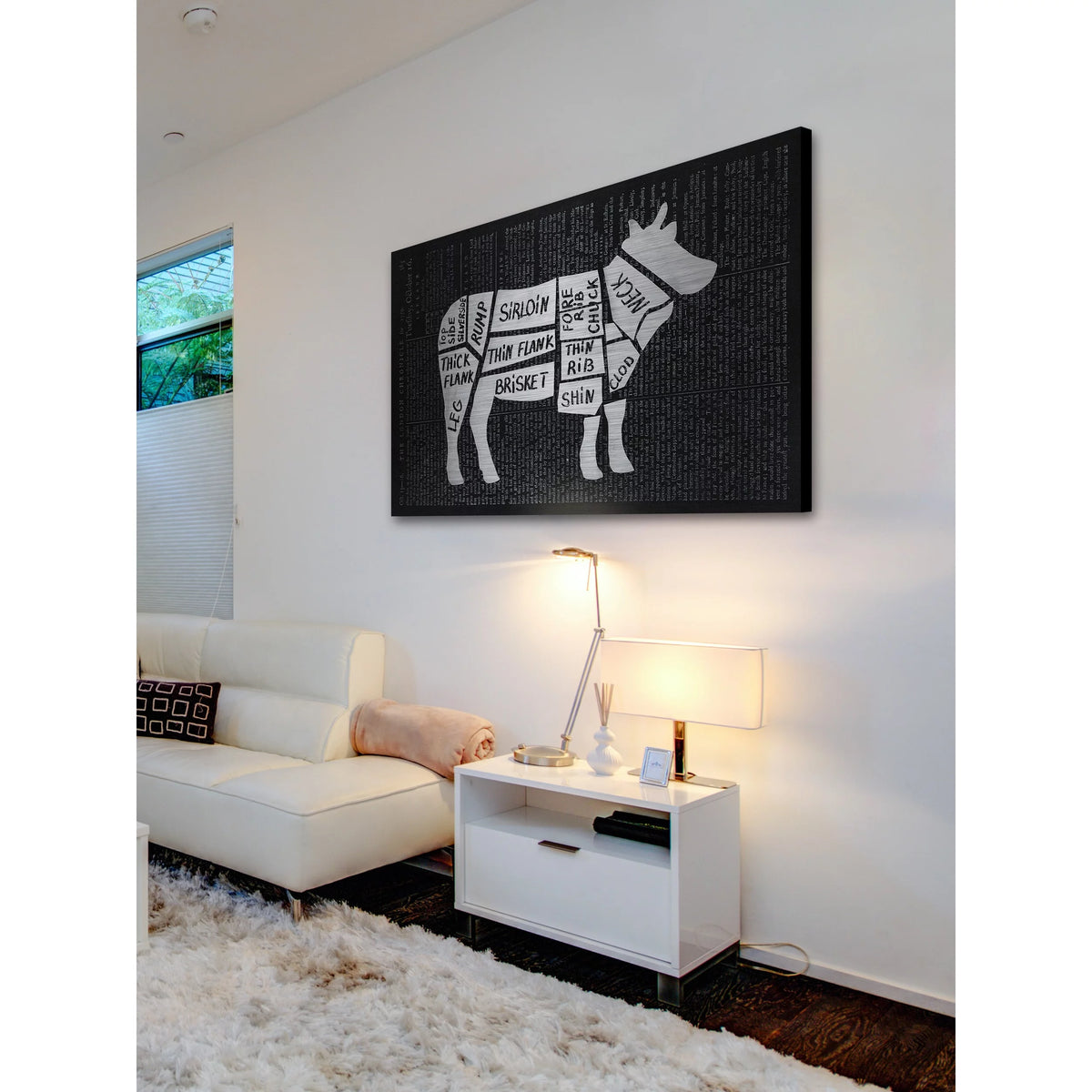 "Beef Cuts" Painting Print on Brushed Aluminum I369