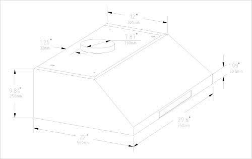 30x22 inch Under Cabinet Stainless Steel Range Hood O1815
