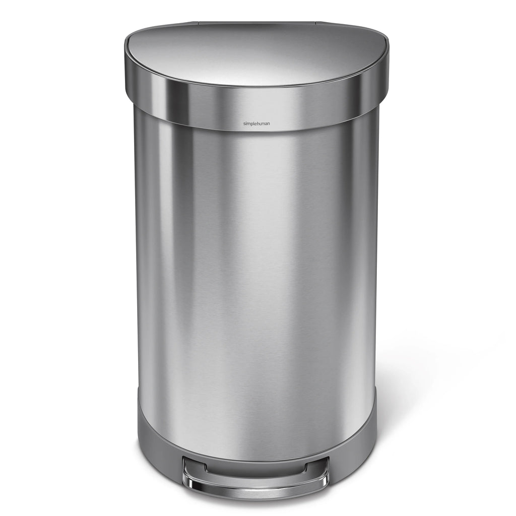 45 Liter Stainless Steel Semi-Round Step Trash Can with Soft-Close Lid Z302113