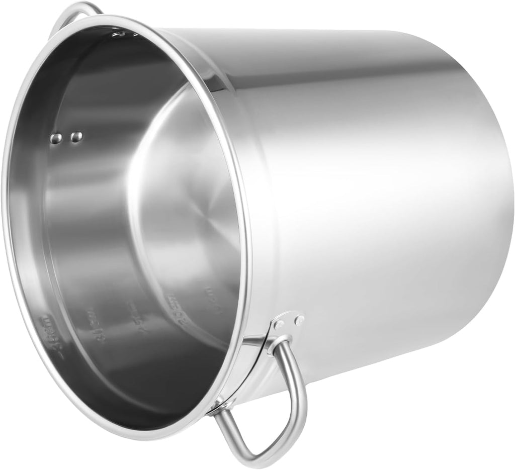 30 Quart 201 Stainless Steel Stockpot with Lid U483477