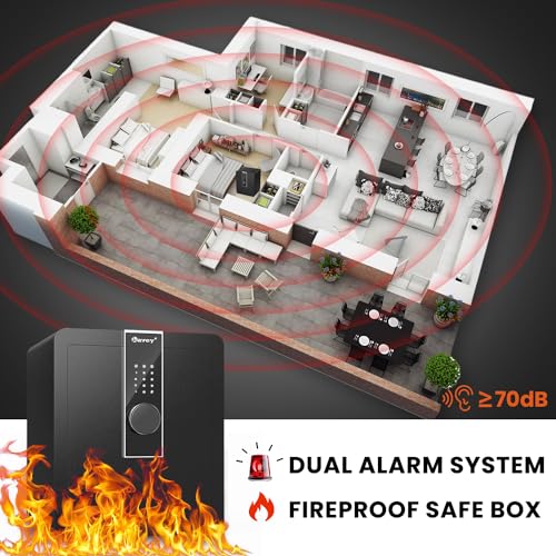 Fireproof Safe with LCD Touch Screen and Dual Alarm System Y1081