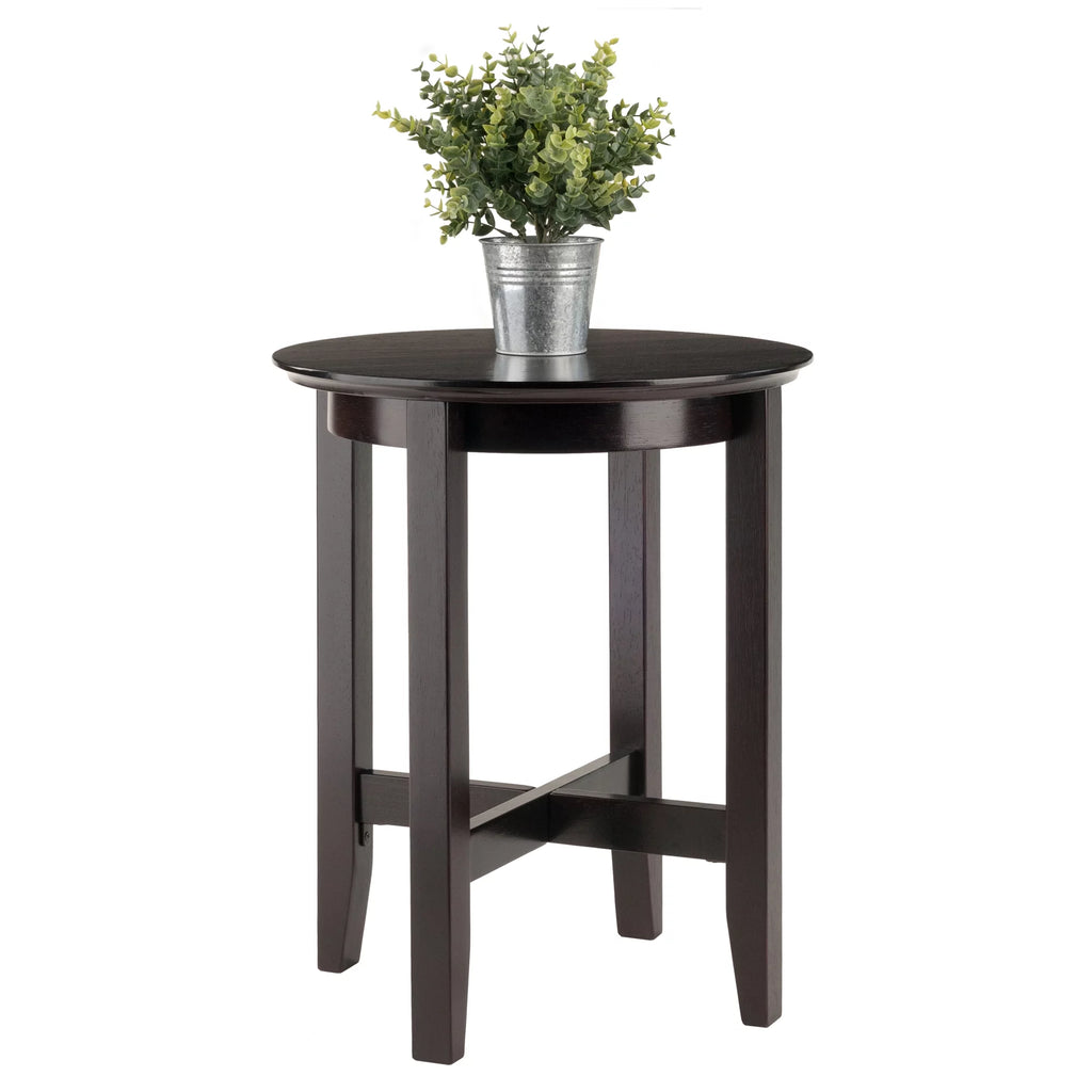 Espresso Brown Circular End Table N383