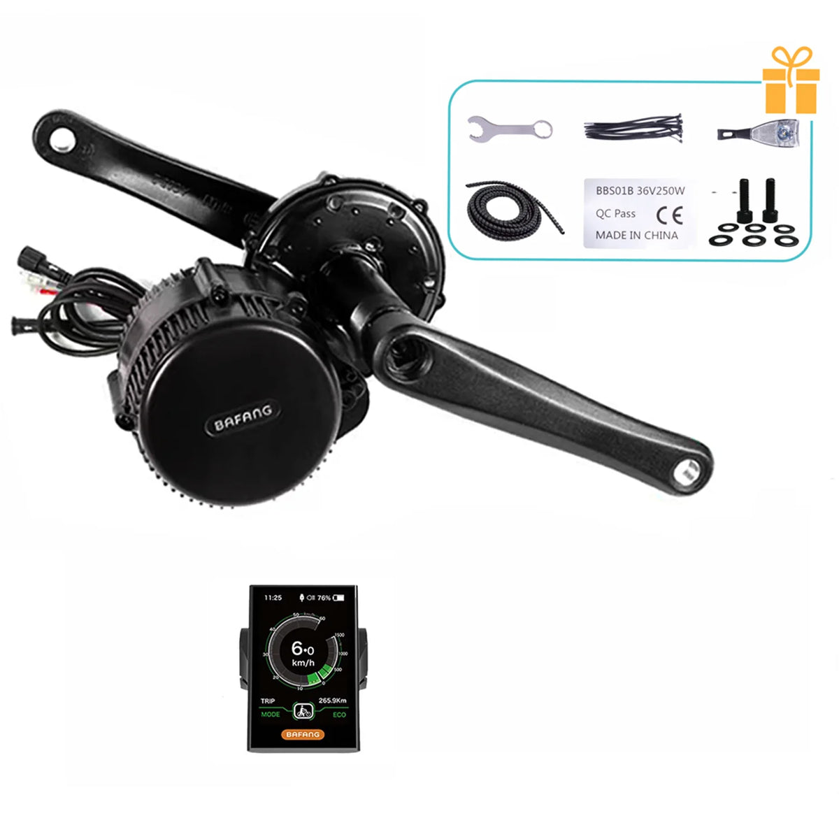 1000W 52V Mid Drive Motor Kit Electric Bicycle Conversion Kit C62586