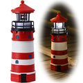 Solar Powered Lighthouse Decor with Rotating Beacon K91278