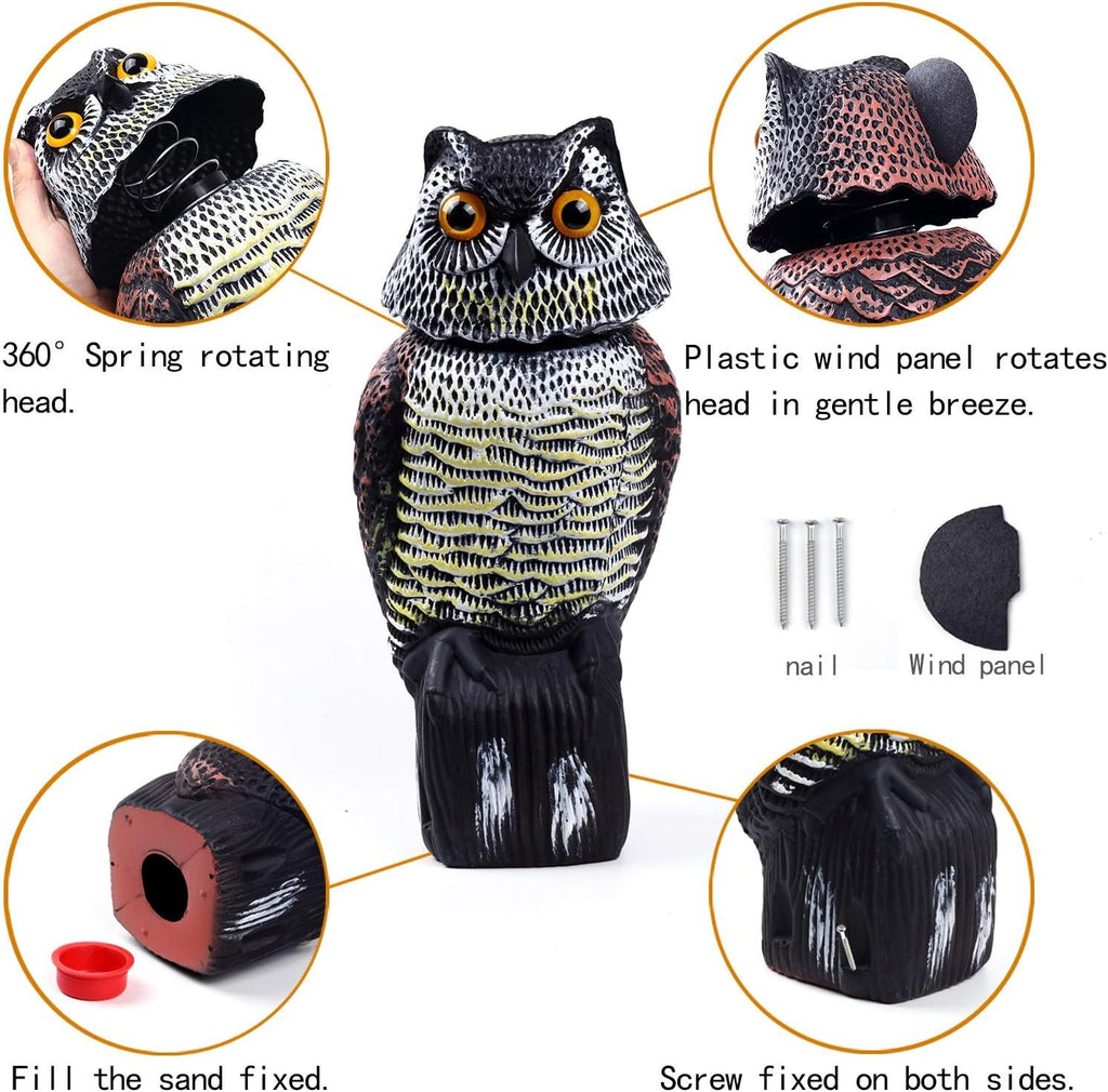 Owl Decoy with Rotating Head M97434