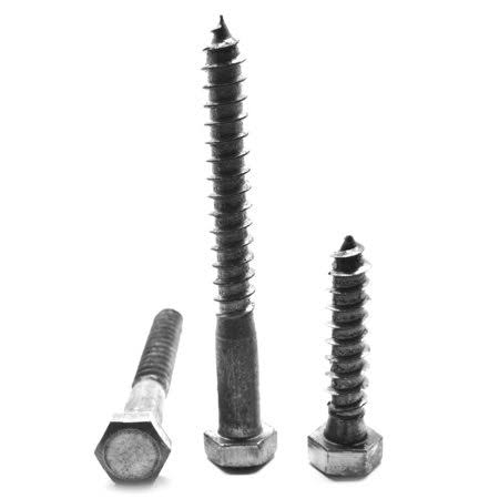 1/2 inch-6 x 4 inch Hex Lag Screw Low Carbon Steel Plain Finish Pk 125 T692204