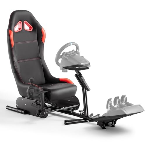 Racing Simulator Cockpit Steering Wheel Stand with Seat Gaming Chair D487