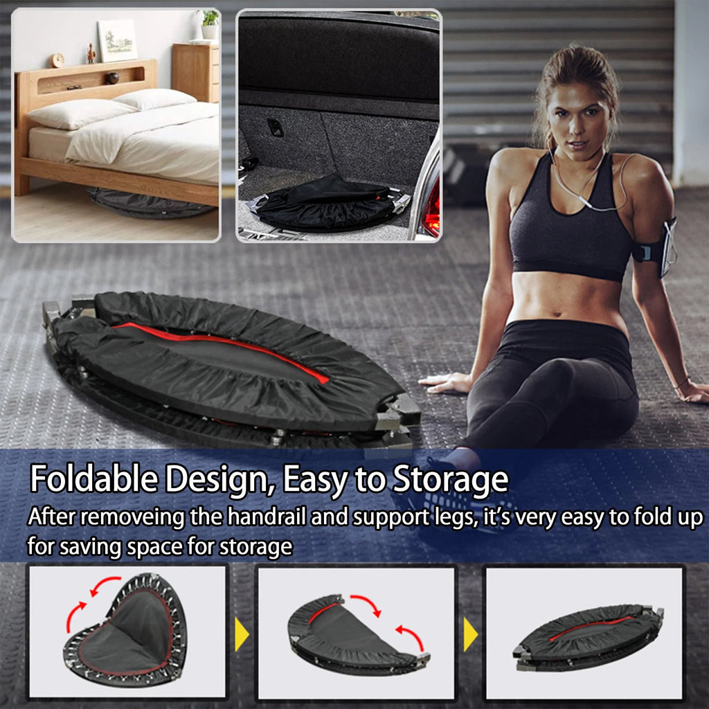 40'' Black Foldable Mini Trampoline Rebounder L3973