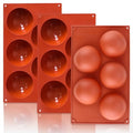 3 Pack Large 6-Cavity Semi Sphere Silicone Baking Molds T49750