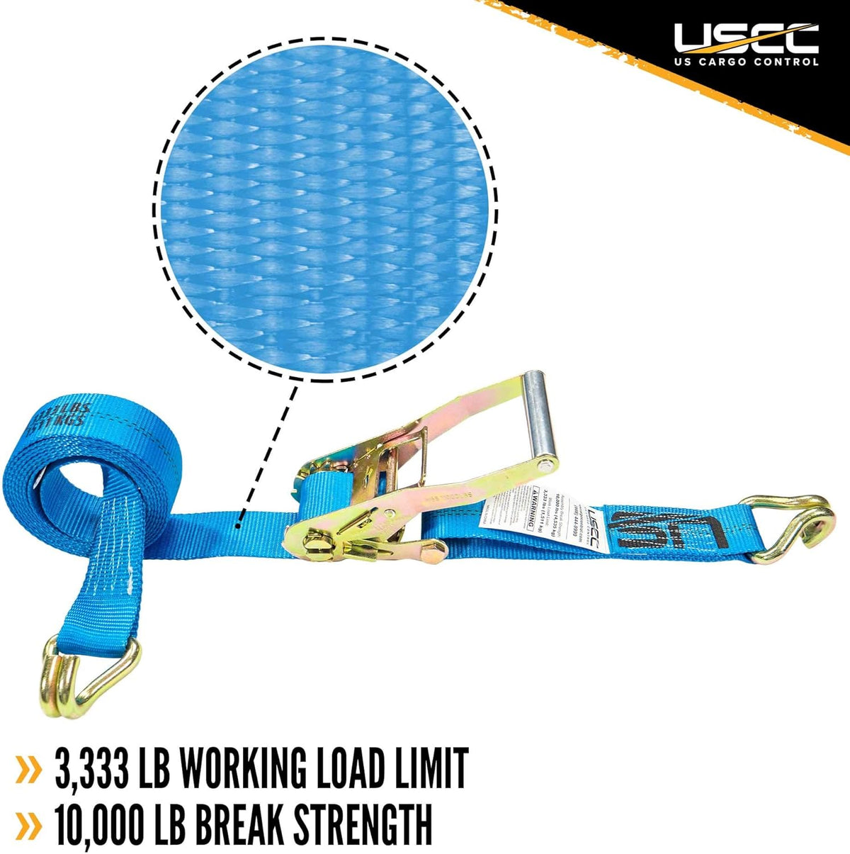 4 Pack Blue 2 Inch x 18 Foot Ratchet Straps with Double J Hooks H354362