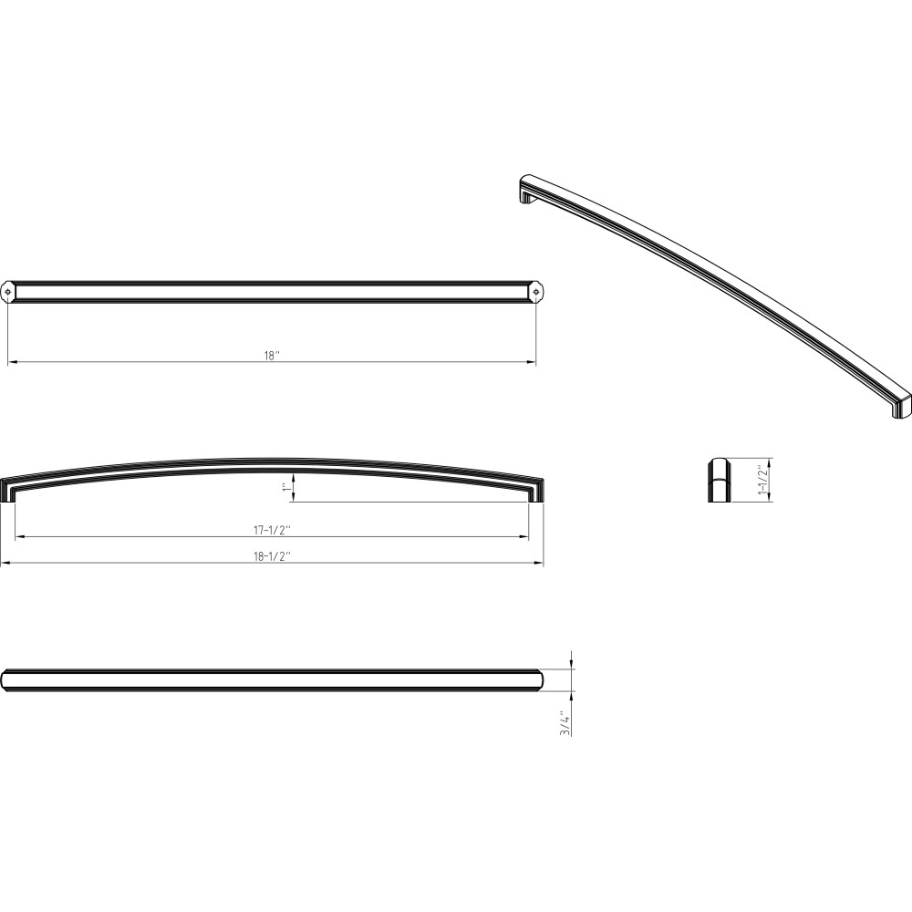 Brushed Pewter Appliance Pull W837