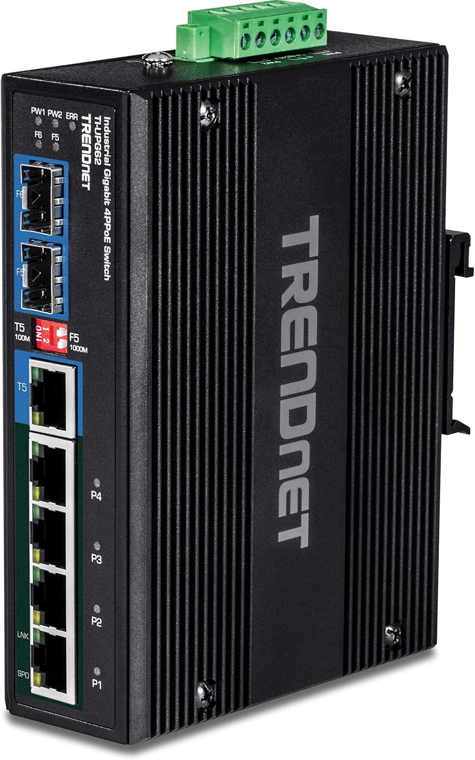 6-Port Hardened Industrial Gigabit PoE+ DIN-Rail Switch W900099