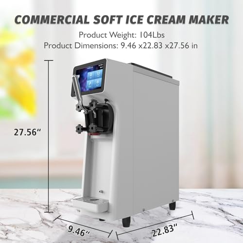 1000W Single Flavor Soft Serve Ice Cream Machine 2.7 to 4 Gal/H 110V S1036