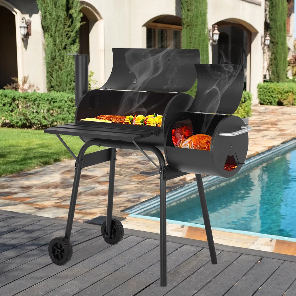 Charcoal BBQ Grill Portable Offset Smoker D298538