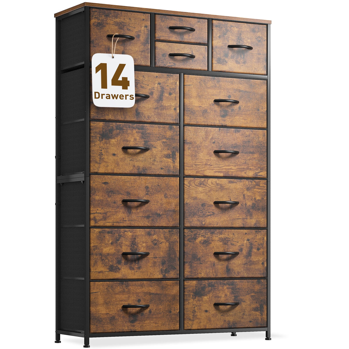 14 Drawer Charcoal Black Dresser L209