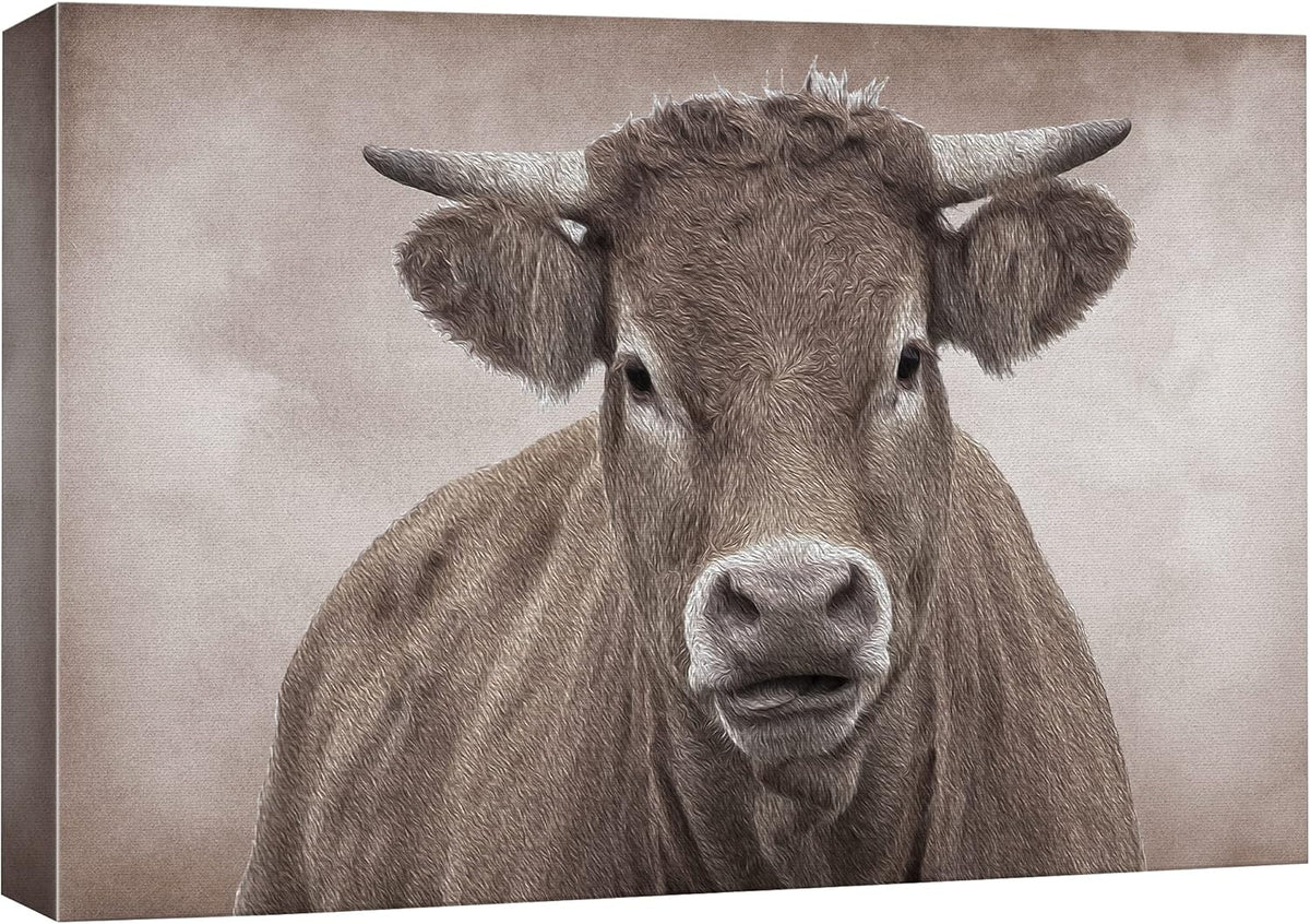 Canvas Print Wall Art Ram Portrait on Graphite Background U799