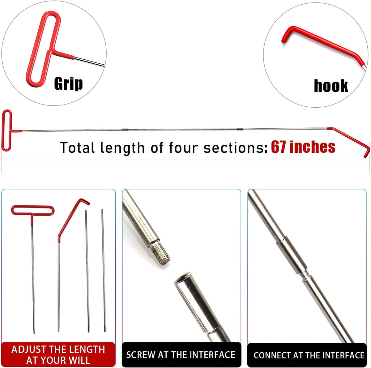 13 Pc Stainless Steel Car Tool Kit with Air Wedge Pump Bag J27390