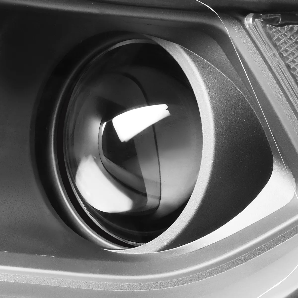 Pair Factory Style Projector Headlight Lamp with LED Side Marker Light Black Housing Clear Corner Z4392