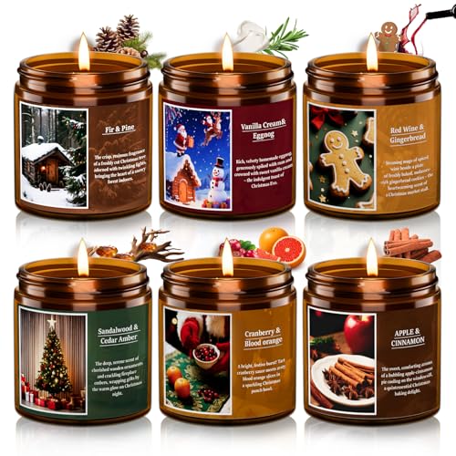 6 Pack Scented Jar Candle Set Natural Soy Wax X728341