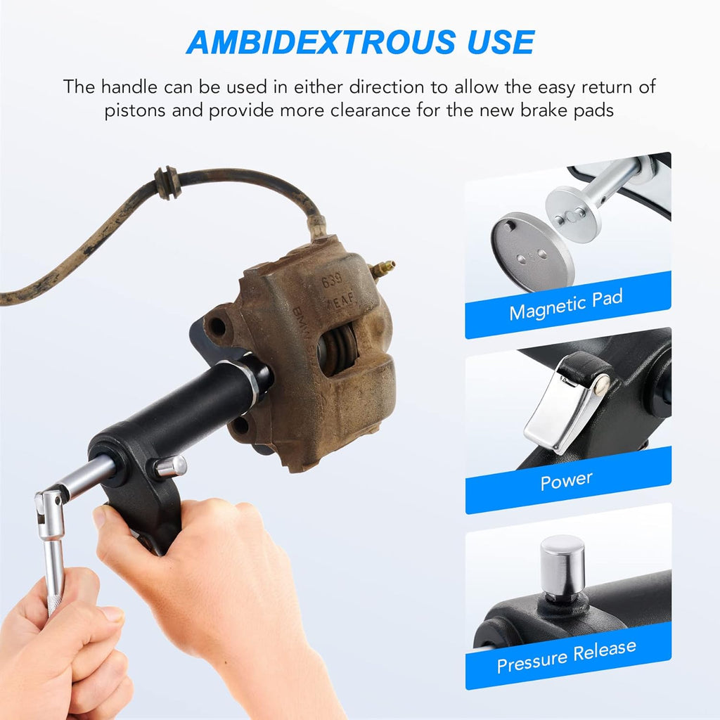 23pc Pneumatic Brake Caliper Compression Tool with 2 Caliper Hangers S1573