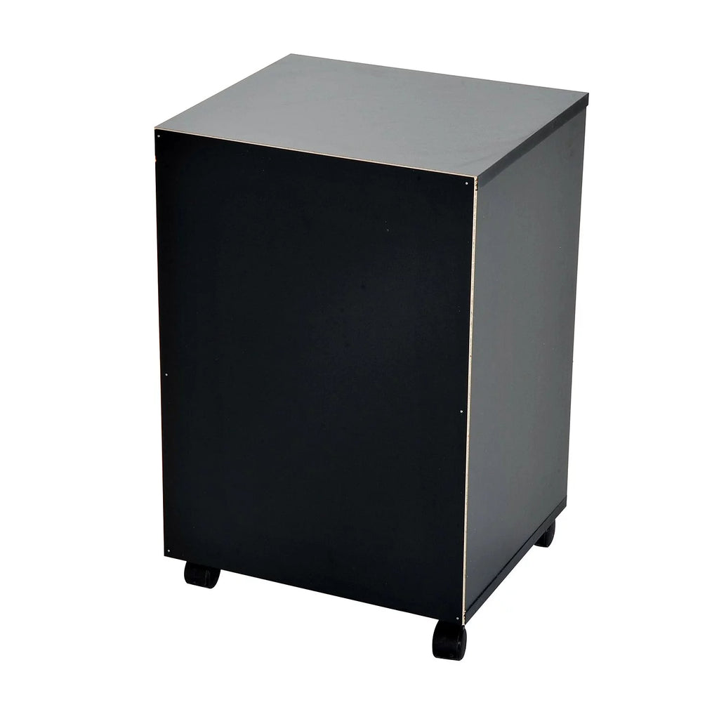 24" Rolling End Table Cart Nightstand Organizer, Black F35471