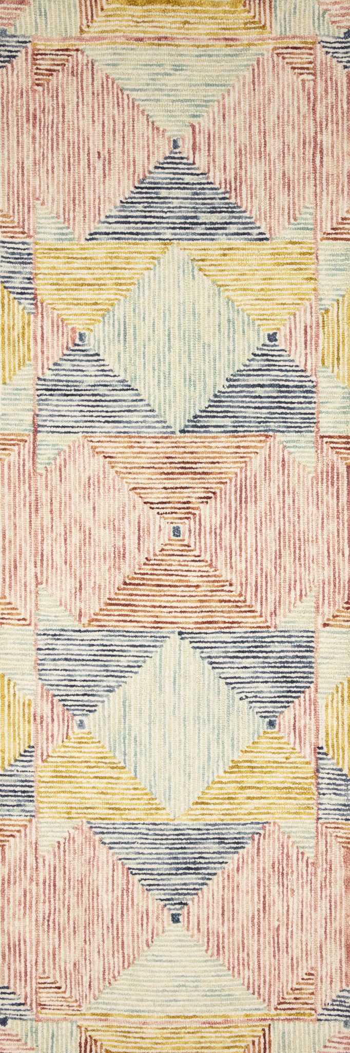 Ivory Multi Geometric Area Rug L71689