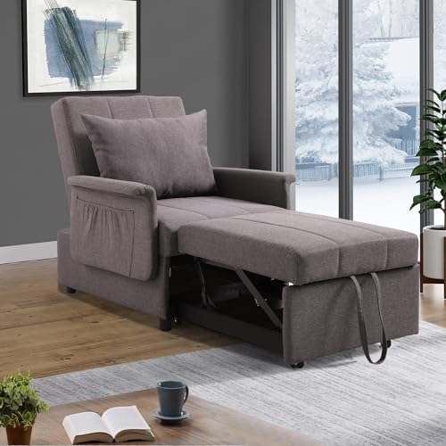 PU Leather Sleeper Chair Bed with Adjustable Backrest L665