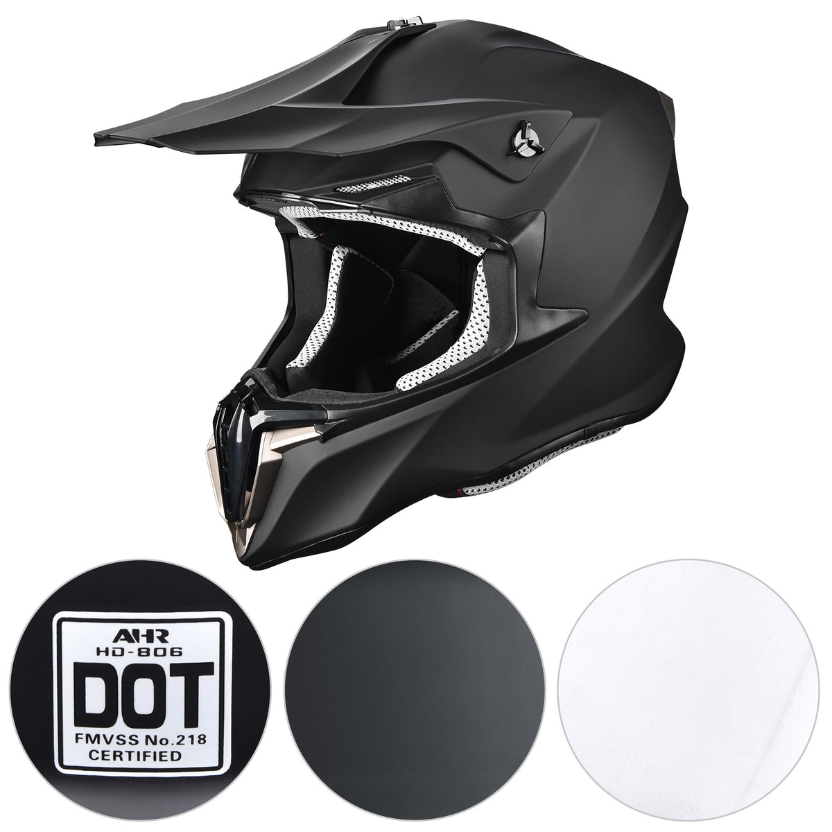 Matte Black Full Face Helmet A206