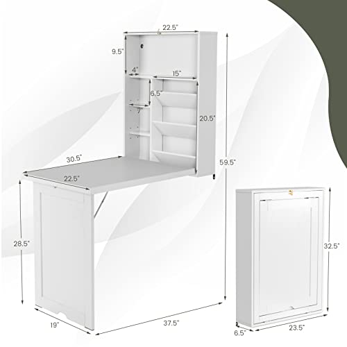 Black Foldable Wall Mounted Table D1138